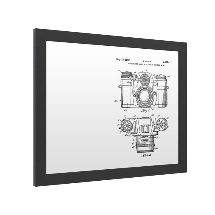 Dry Erase 16 x 20 Marker Board with Printed Artwork - Claire Doherty Photographic Camera Patent 1962 White Board - Ready Image 2