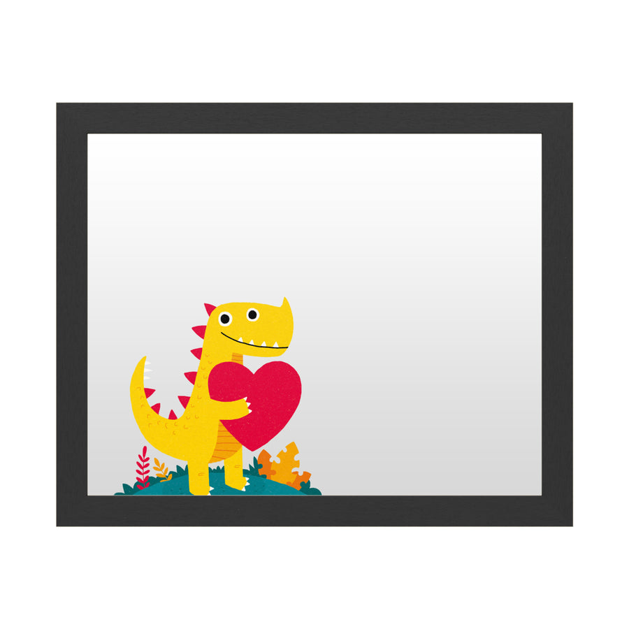 Dry Erase 16 x 20 Marker Board  with Printed Artwork - Michael Buxton Dino Love White Board - Ready to Hang Image 1