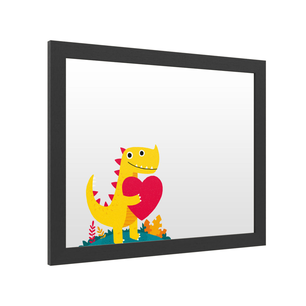 Dry Erase 16 x 20 Marker Board  with Printed Artwork - Michael Buxton Dino Love White Board - Ready to Hang Image 2