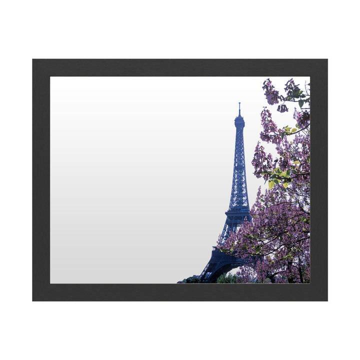 Dry Erase 16 x 20 Marker Board with Printed Artwork - Kathy Yates Eiffel Tower with Blossoms White Board - Ready to Hang Image 1