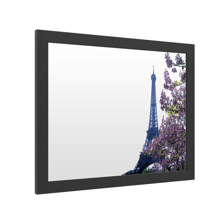 Dry Erase 16 x 20 Marker Board with Printed Artwork - Kathy Yates Eiffel Tower with Blossoms White Board - Ready to Hang Image 2