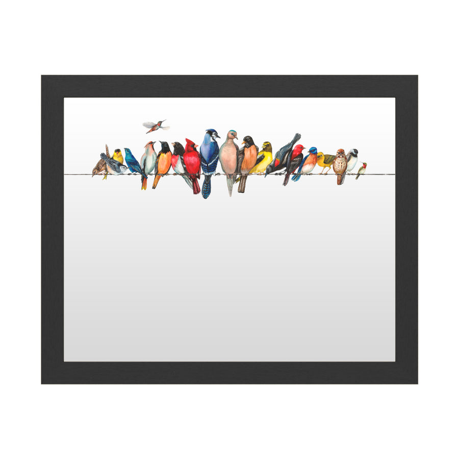 Dry Erase 16 x 20 Marker Board with Printed Artwork - Wendy Russell Large Bird Menagerie Ii White Board - Ready to Hang Image 1