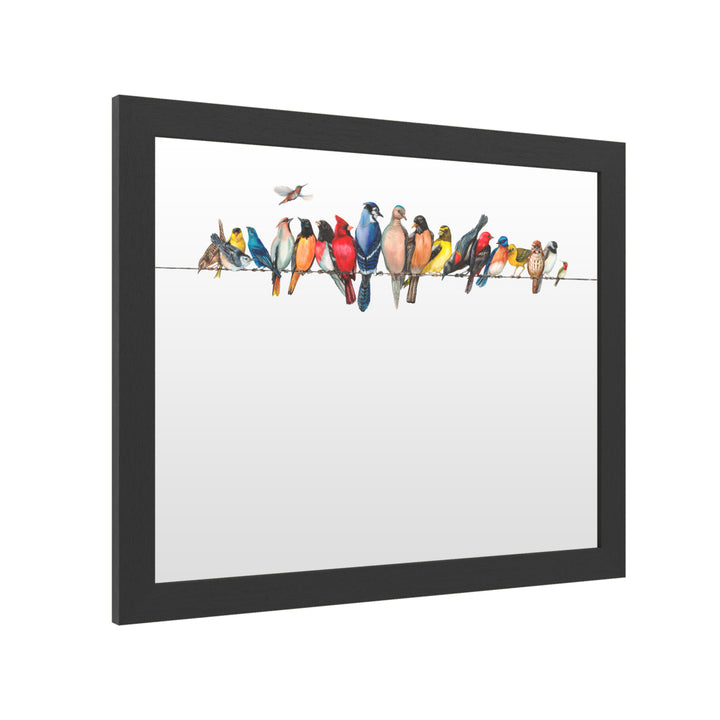 Dry Erase 16 x 20 Marker Board with Printed Artwork - Wendy Russell Large Bird Menagerie Ii White Board - Ready to Hang Image 2