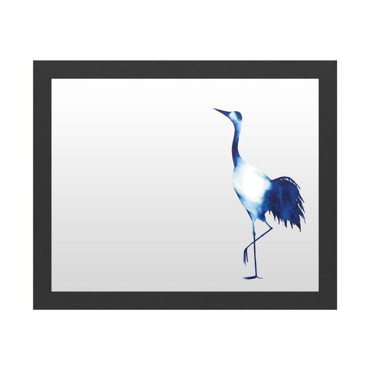 Dry Erase 16 x 20 Marker Board with Printed Artwork - Grace Popp Ink Drop Crane I White Board - Ready to Hang Image 1