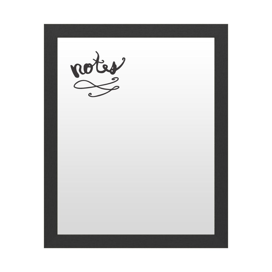 Dry Erase 16 x 20 Marker Board with Printed Artwork - Notes Script White Board - Ready to Hang Image 1