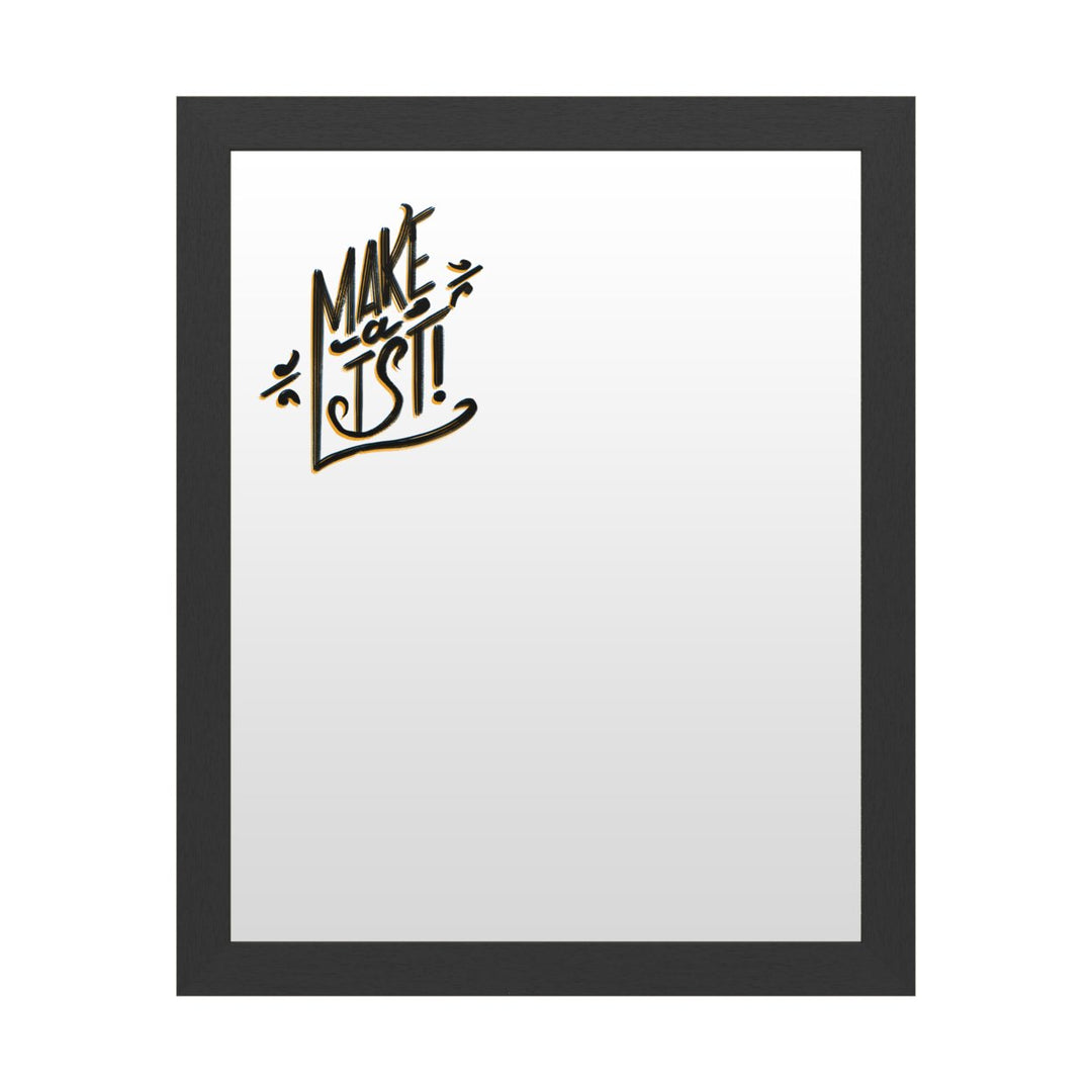 Dry Erase 16 x 20 Marker Board with Printed Artwork - Make A List White Board - Ready to Hang Image 1