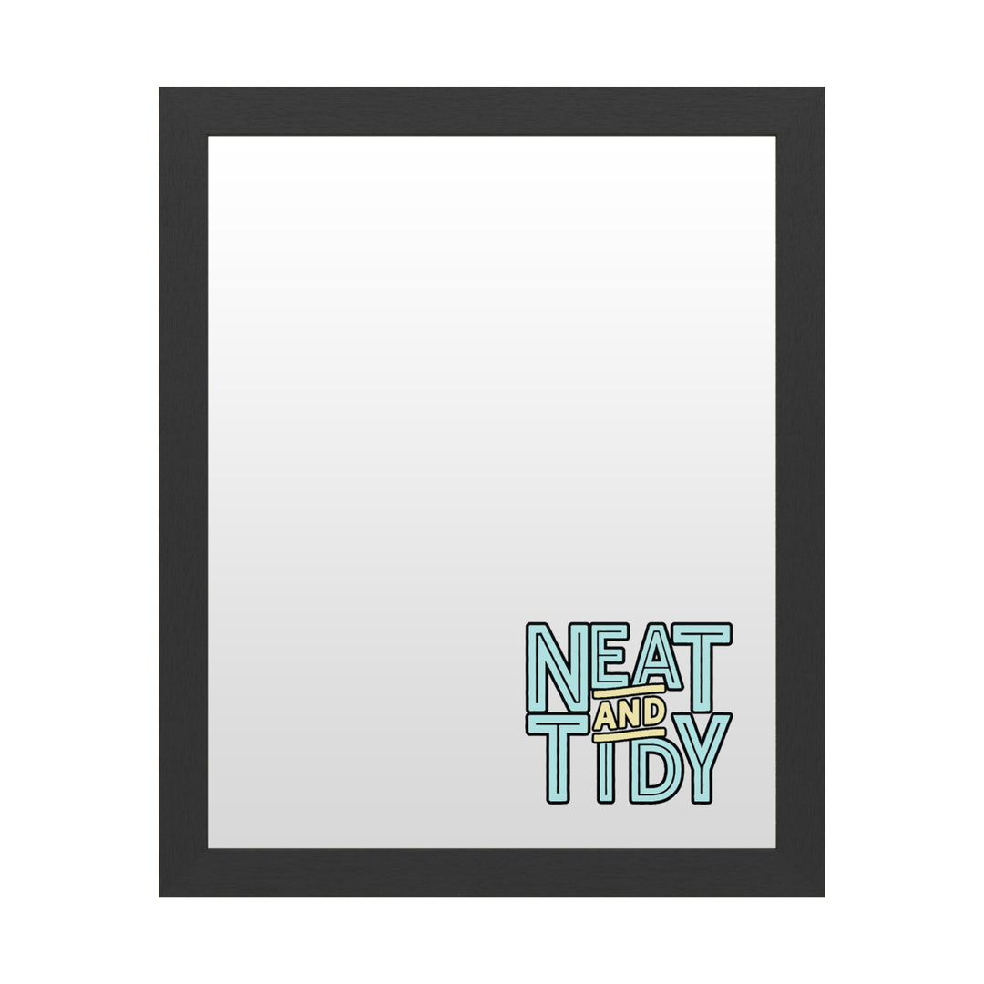 Dry Erase 16 x 20 Marker Board with Printed Artwork - Neat And Tidy Blue White Board - Ready to Hang Image 1