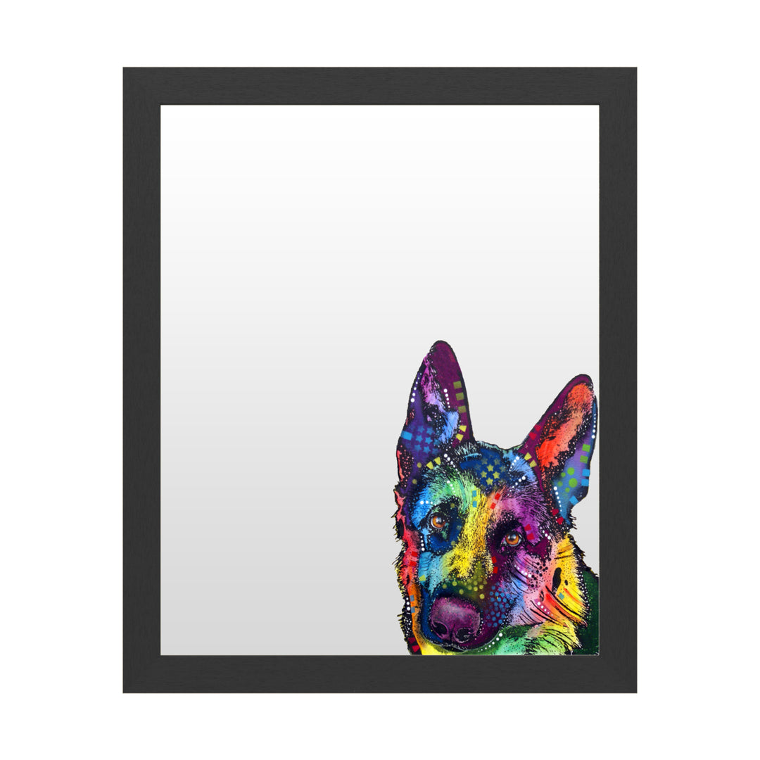 Dry Erase 16 x 20 Marker Board with Printed Artwork - Dean Russo German Shepherd White Board - Ready to Hang Image 1