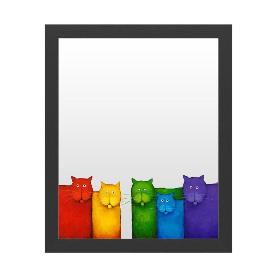 Dry Erase 16 x 20 Marker Board with Printed Artwork - Daniel Patrick Kessler Rainbow Cats White Board - Ready to Hang Image 1