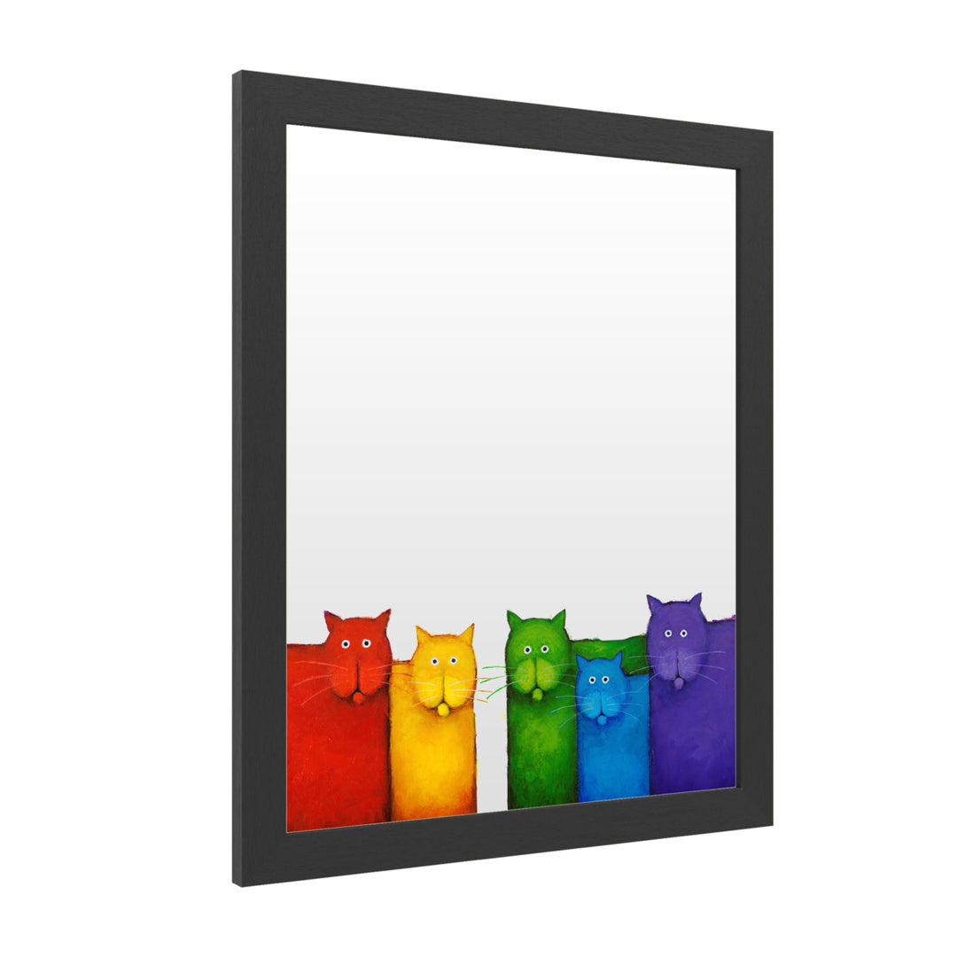 Dry Erase 16 x 20 Marker Board with Printed Artwork - Daniel Patrick Kessler Rainbow Cats White Board - Ready to Hang Image 2