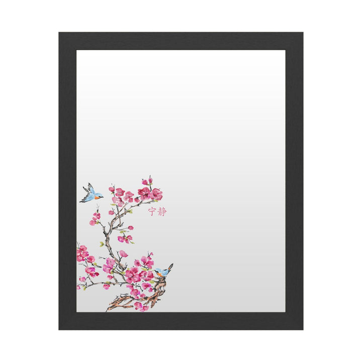 Dry Erase 16 x 20 Marker Board with Printed Artwork - Jean Plout Cherry Blossom Serenity Birds White Board - Ready to Image 1