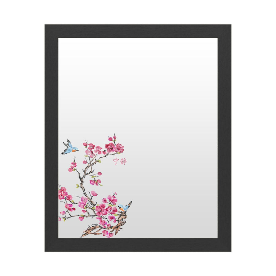 Dry Erase 16 x 20 Marker Board with Printed Artwork - Jean Plout Cherry Blossom Serenity Birds White Board - Ready to Image 1