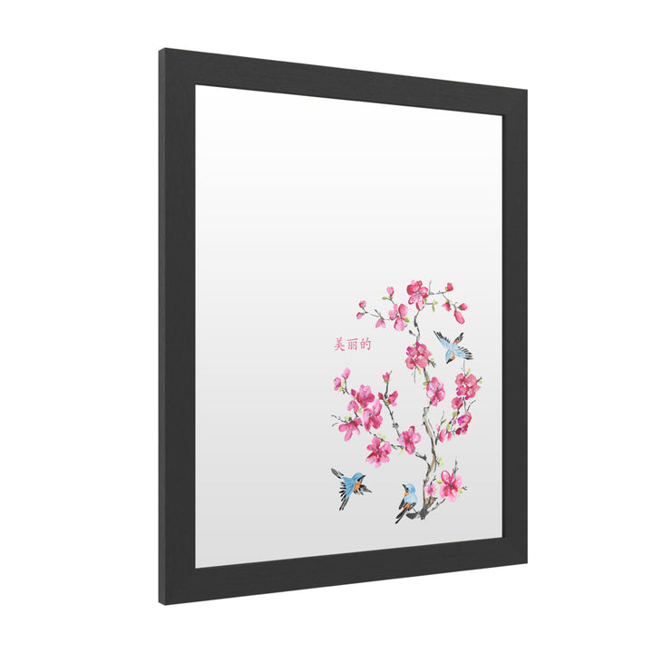 Dry Erase 16 x 20 Marker Board with Printed Artwork - Jean Plout Cherry Blossom Beautiful Birds White Board - Ready to Image 2