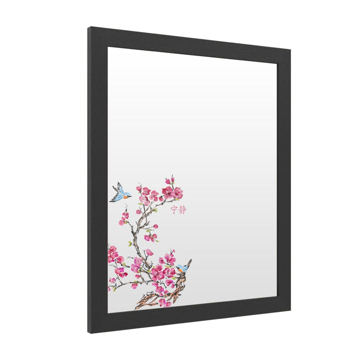 Dry Erase 16 x 20 Marker Board with Printed Artwork - Jean Plout Cherry Blossom Serenity Birds White Board - Ready to Image 2