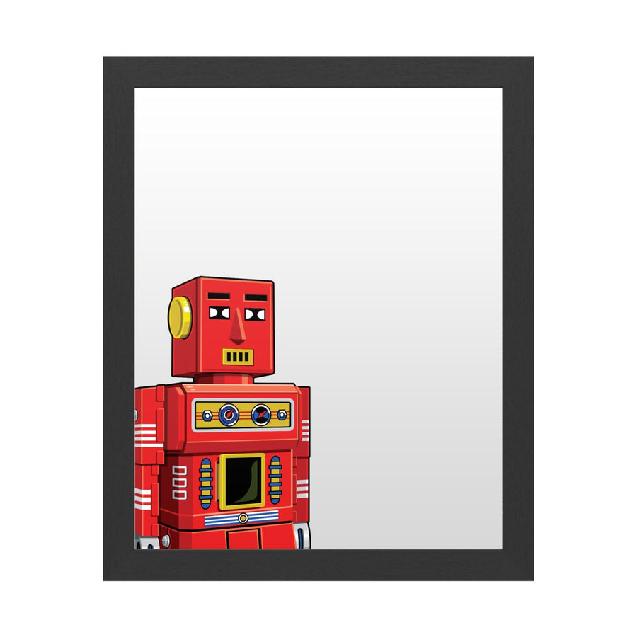 Dry Erase 16 x 20 Marker Board with Printed Artwork - Ron Magnes Vintage Red Robot White Board - Ready to Hang Image 1