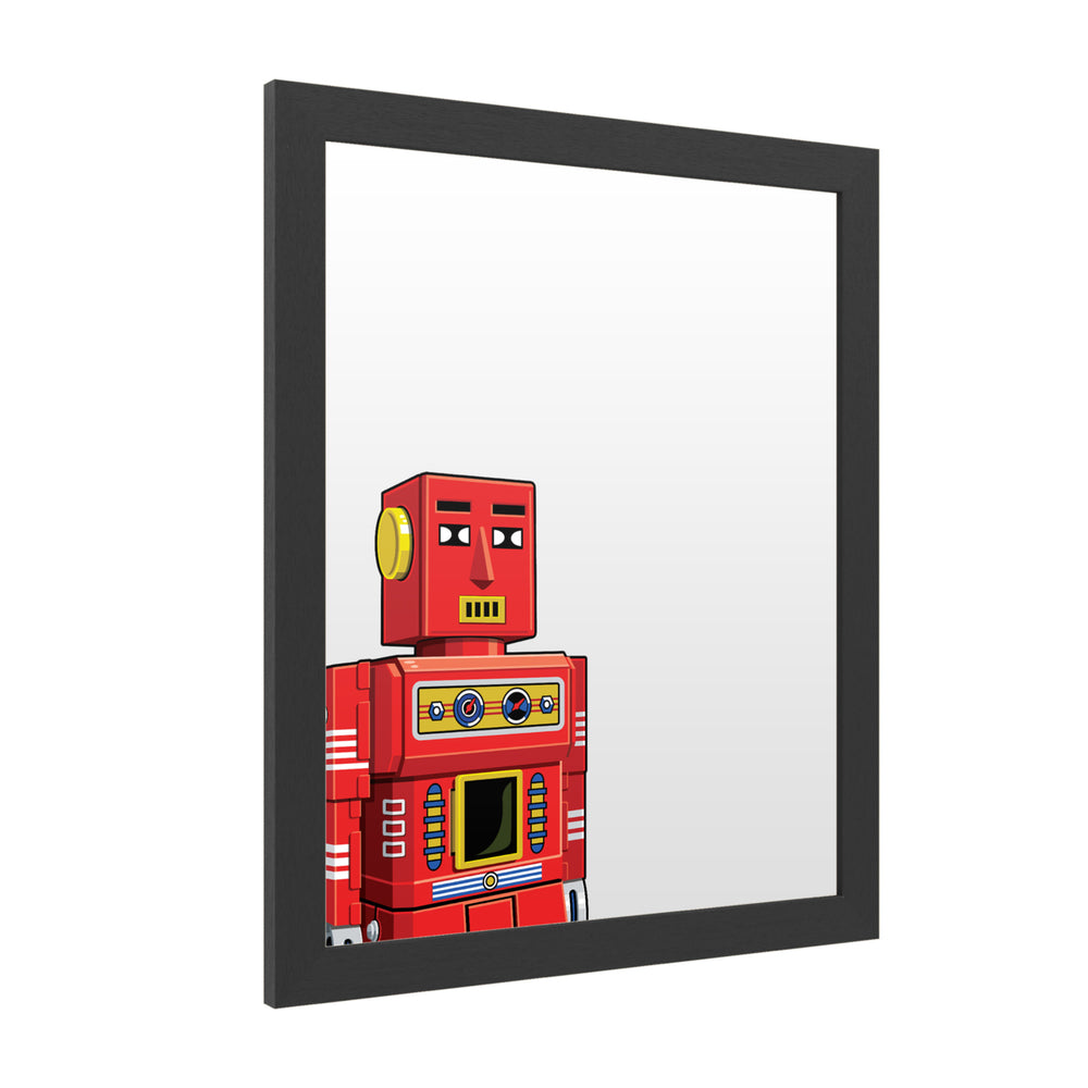 Dry Erase 16 x 20 Marker Board with Printed Artwork - Ron Magnes Vintage Red Robot White Board - Ready to Hang Image 2