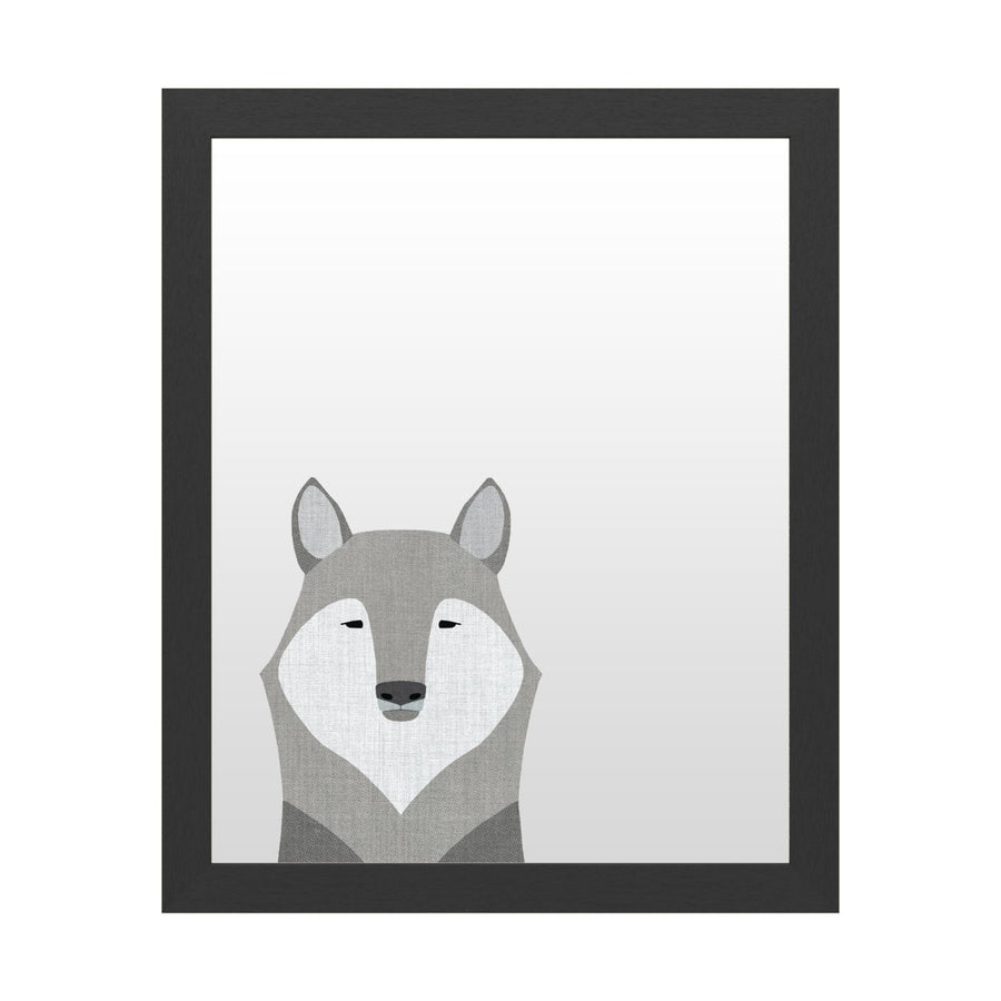 Dry Erase 16 x 20 Marker Board with Printed Artwork - Annie Bailey Art Gray Wolf White Board - Ready to Hang Image 1