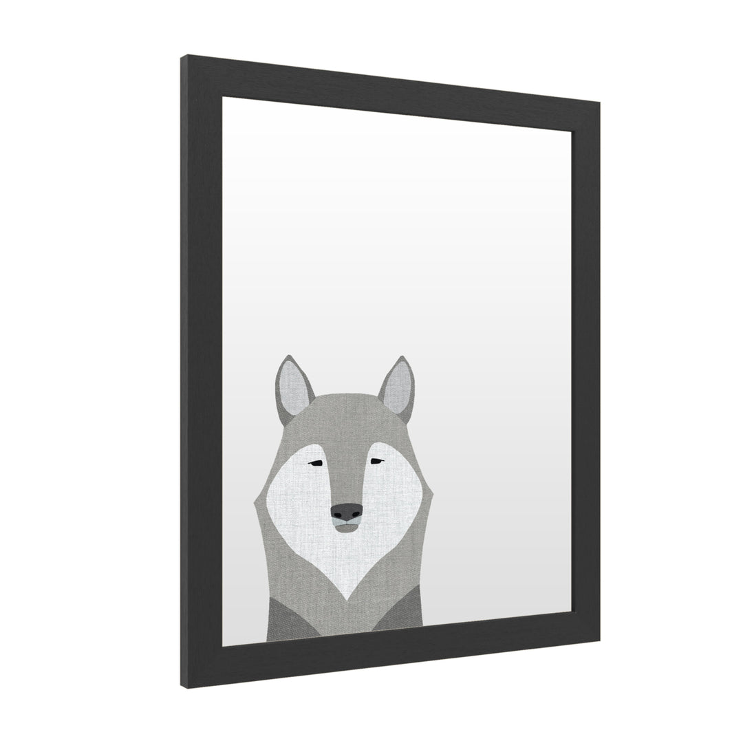 Dry Erase 16 x 20 Marker Board with Printed Artwork - Annie Bailey Art Gray Wolf White Board - Ready to Hang Image 2