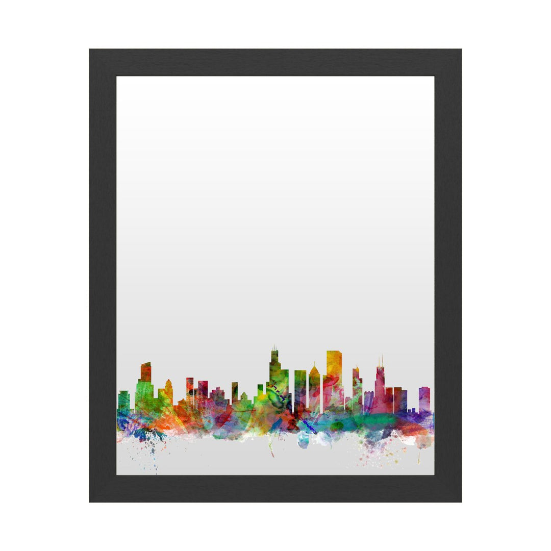 Dry Erase 16 x 20 Marker Board with Printed Artwork - Michael Tompsett Chicago Illinois Skyline White Board - Ready to Image 1