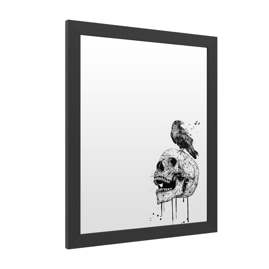 Dry Erase 16 x 20 Marker Board with Printed Artwork - Balazs Solt Skull White Board - Ready to Hang Image 2