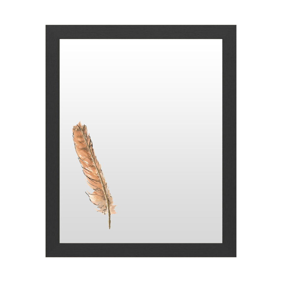 Dry Erase 16 x 20 Marker Board with Printed Artwork - Chris Paschke Gold Feathers Ii White Board - Ready to Hang Image 1