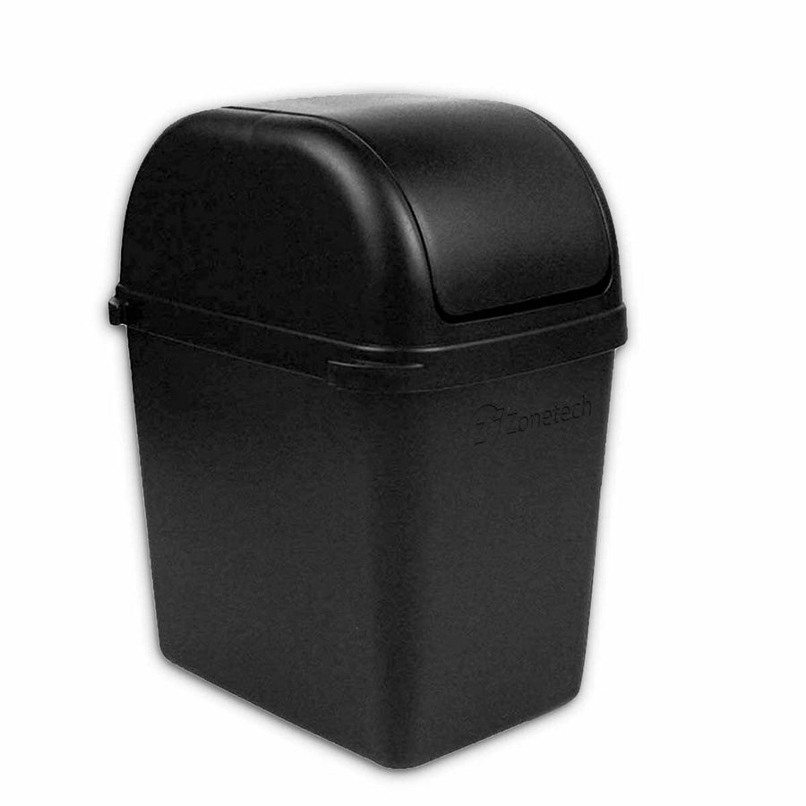 Zone Tech Portable Mini Car Garbage Trash Litter Wastebasket Can Latch Grip Image 1