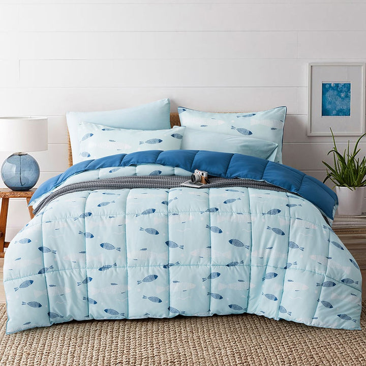 All Season Printed Reversible Down Alternative Comforter Set Image 5