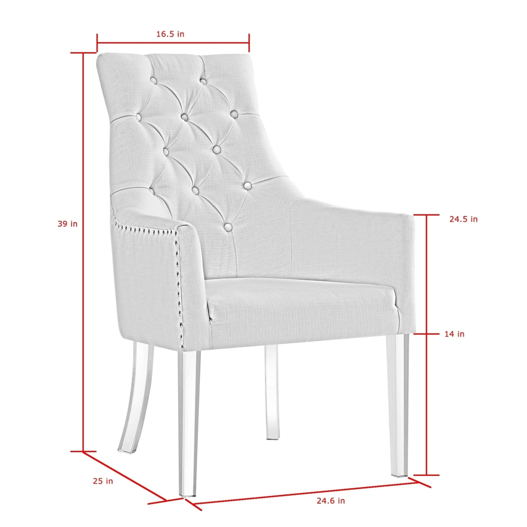 Hester Dining Chair-Set of 2-Acrylic Leg-Button Tufted-Nailhead Trim-Inspired Home Image 12