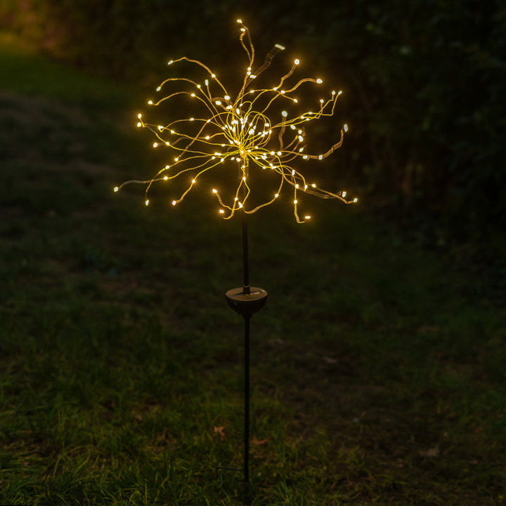 Solar LED Firework Garden Stake Light 120 Warm White Lights 3 Feet Tall Image 2