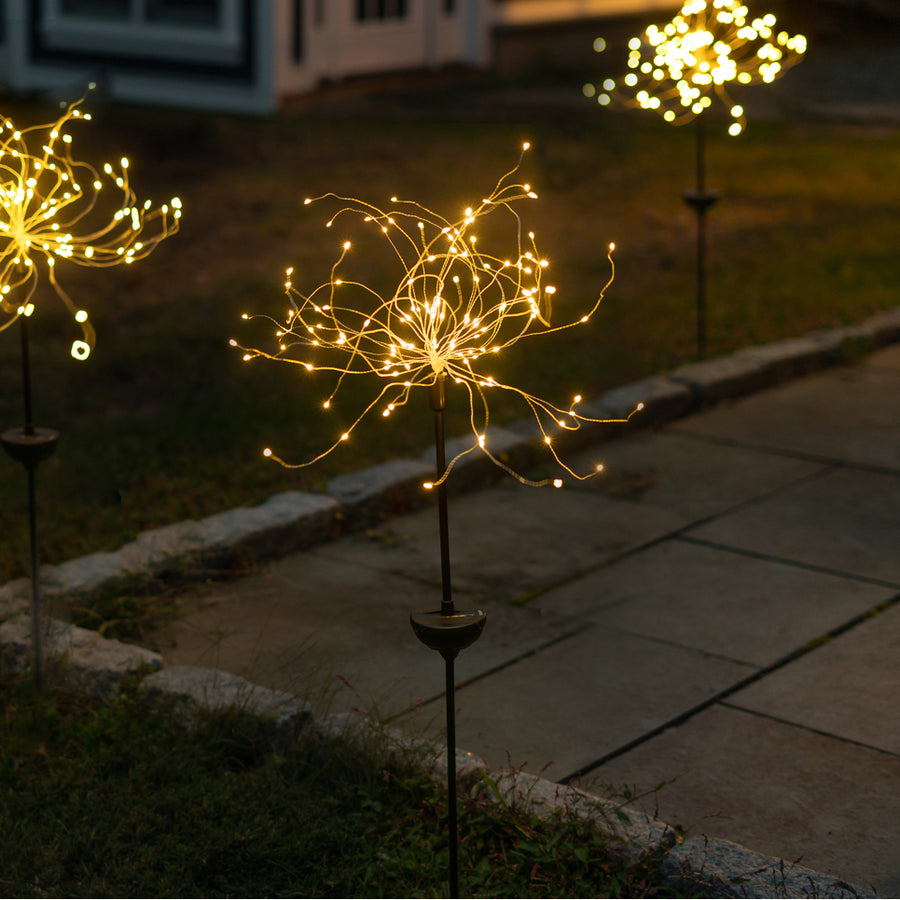 Solar LED Firework Garden Stake Light Image 1