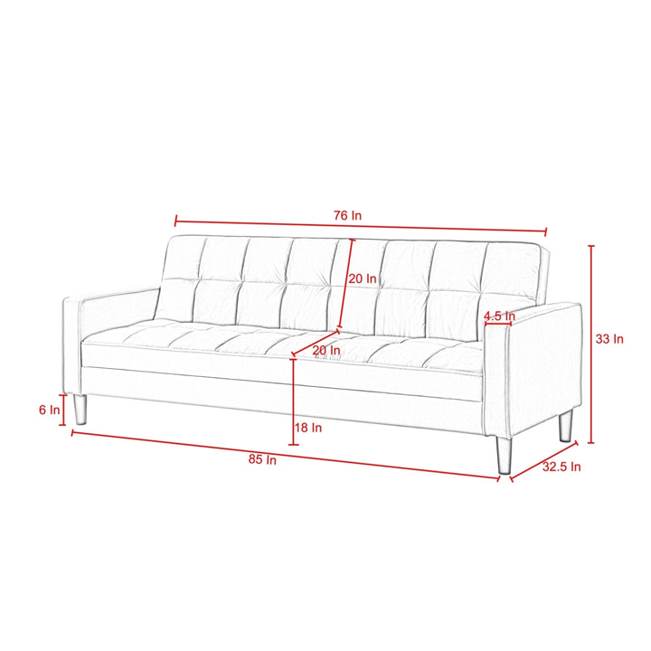 Rosco Sofa Bed-Convertible-Tufted with Storage Image 12
