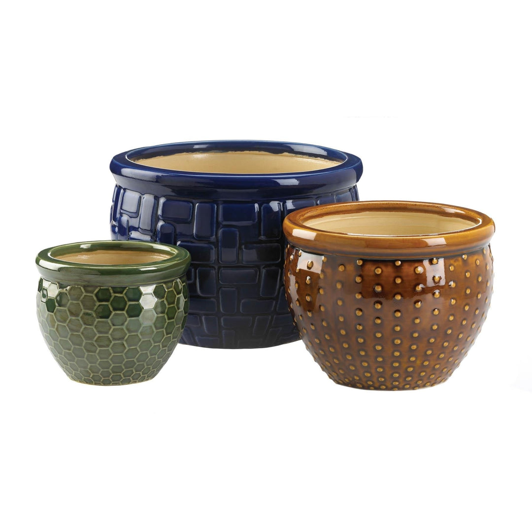 DESIGNER TRIO CERAMIC PLANT POTS Image 1