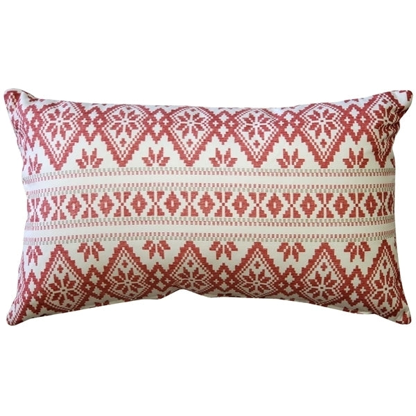 Pillow Decor Malmo Red Diamond Throw Pillow 12x19 Cotton Lumbar Cushion Image 1