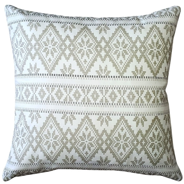 Pillow Decor Malmo 17x17 Cream Diamond Throw Pillow 100% Cotton Decorative Pillow Image 1