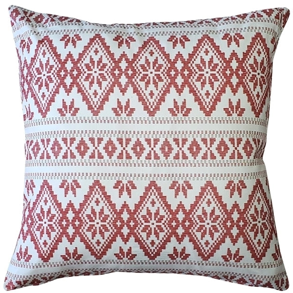 Pillow Decor Malmo Red Diamond Throw Pillow 17x17 Square Cotton Cover Image 1