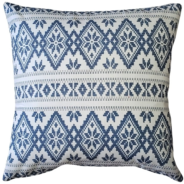 Pillow Decor Malmo Blue Diamond Throw Pillow 17x17 Cotton Decorative Cushion Image 1