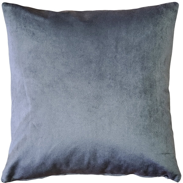 Pillow Decor Robert Stripe Velvet Pillow 22x22 Gunmetal Gray Charcoal Back Image 3