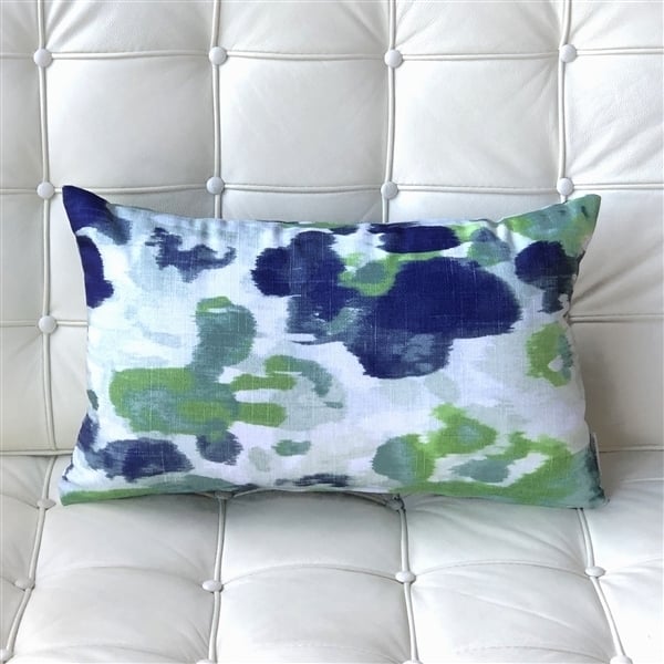 Pillow Decor Brandy Bay Blue Floral Throw Pillow 12x19 Rectangular Polyester Image 3