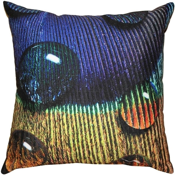 Pillow Decor Peacock Splash BGY Throw Pillow 20x20 Indoor Outdoor Poly-Linen Image 1