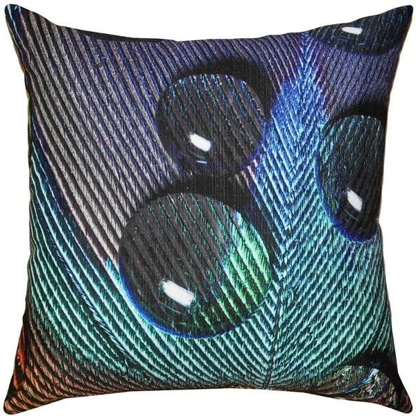 Pillow Decor Peacock Splash BGY Throw Pillow 20x20 Indoor Outdoor Poly-Linen Image 2