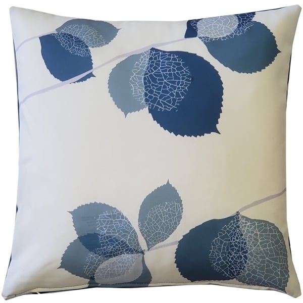 Pillow Decor Winter Leaves Throw Pillow 17x17 Ice Blue Polyester Twill Image 1