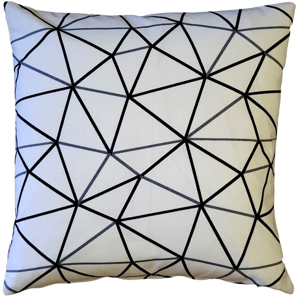 Pillow Decor Crossed Lines Throw Pillow 17x17 Cotton Gray Black Geometric Design Image 1