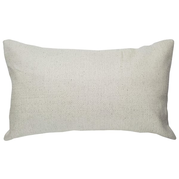 Pillow Decor Cream 12x20 Broad Weave Throw Pillow Cotton Linen Blend Rectangular Image 1