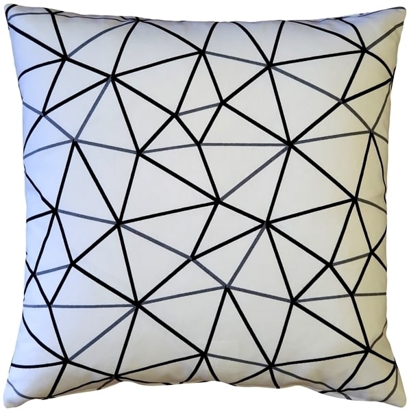 Pillow Decor Crossed Lines Throw Pillow 20x20 Cotton Gray Black Geometric Design Image 1