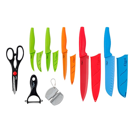 Ozeri Elite Chef 17-Piece Stainless Steel Knife and Cutting Mat Set Colorful Image 3