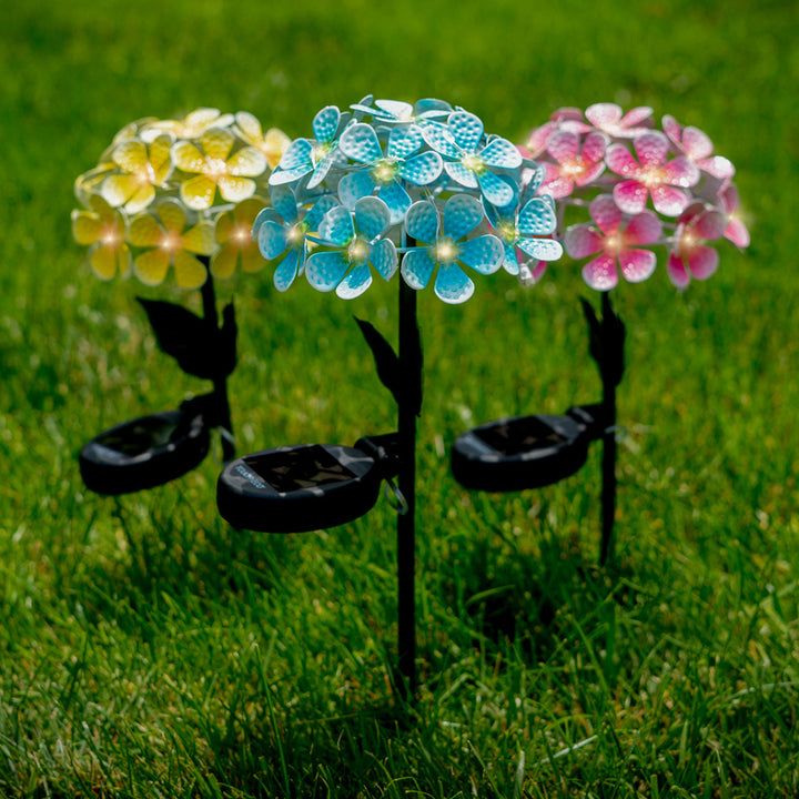 Solar LED Metal Flower Stake Lights- multiple colors (1 or 2 pack) Image 1