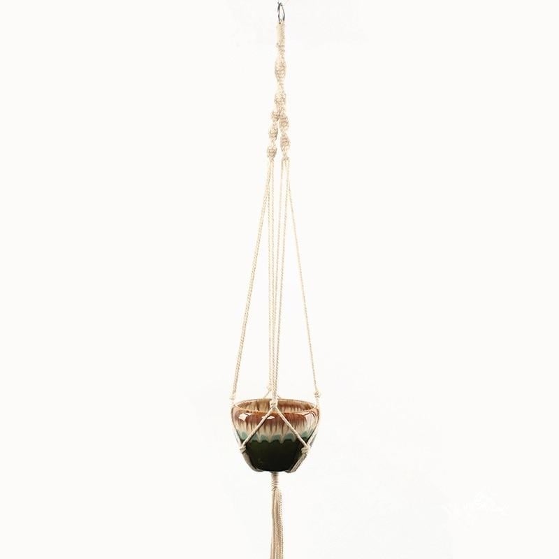 100% Handmade Macrame Plant Hanger Flower ,pot For Wall Decoration Countyard Garden Image 3