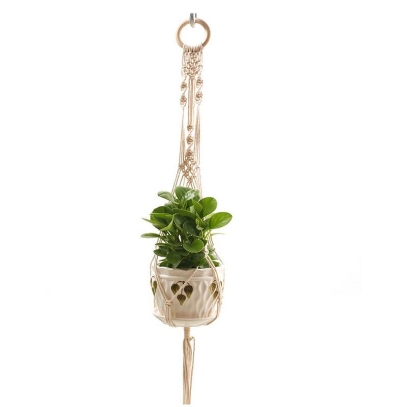 100% Handmade Macrame Plant Hanger Flower ,pot For Wall Decoration Countyard Garden Image 4