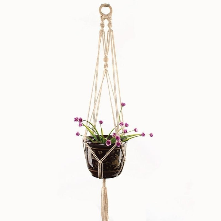 100% Handmade Macrame Plant Hanger Flower ,pot For Wall Decoration Countyard Garden Image 7