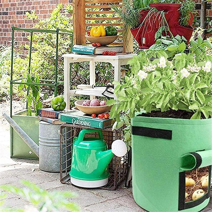 1pc Woven Fabric Bags Potato Cultivation Planting Garden Pots Planters Vegetable Grow Bag Farm Home Image 6